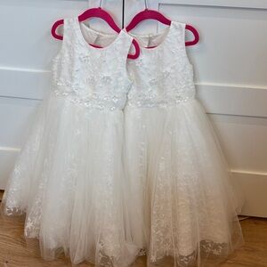 Anthropologie BHLDN flower girl dresses size 6 ivory/white Floral Tulle Dresses